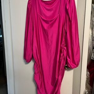 Elegant Pink Long Sleeve Dress